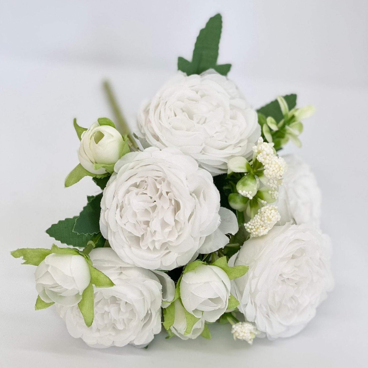 11" White Cabbage Rose Bouquet Wedding Cabbage Roses Mini Rose Bush Mini Wedding Bouquet Wedding Toss Bouquet Toss Wedding Cabbage Rose