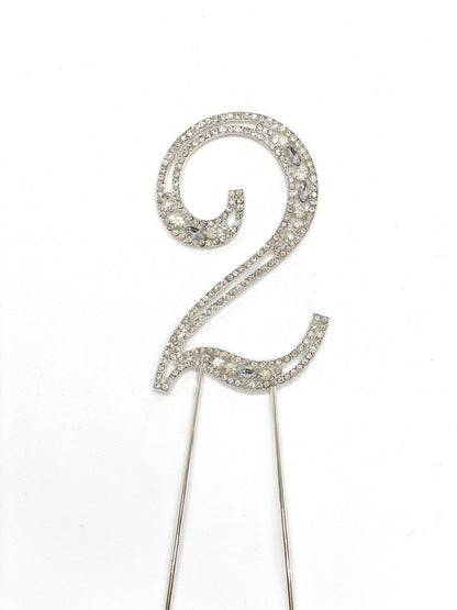 4" Rhinestone Number Cake Topper Rhinestone Cake Topper Rhinestone Birthday Number Cake Topper First Birthday Cake Number Second Birthday