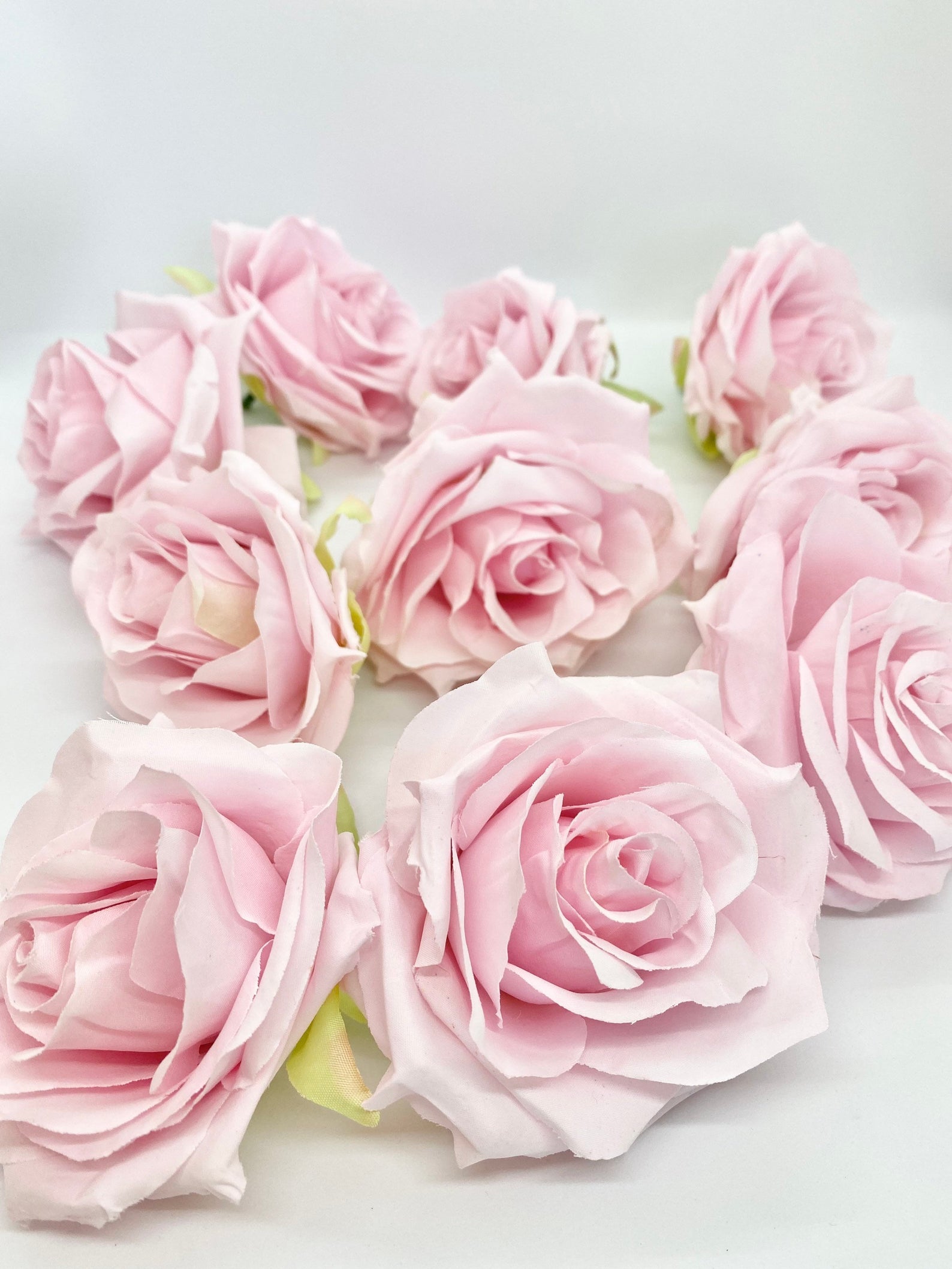 Cool blush pink artificial rose 3.5 inch faux flower for centerpieces