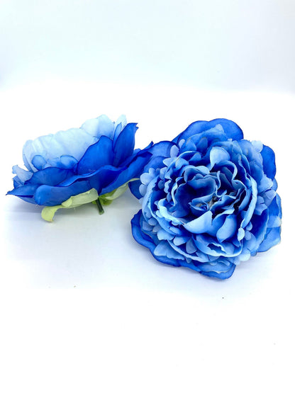 5" Royal Blue Peony Two Tone Peony Wedding Flower Fluffy Peony Flower Artificial Peony Bright Blue Wedding Flower Blue Peony Decor