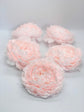 Blush peony head closeup faux flower for floral arrangements