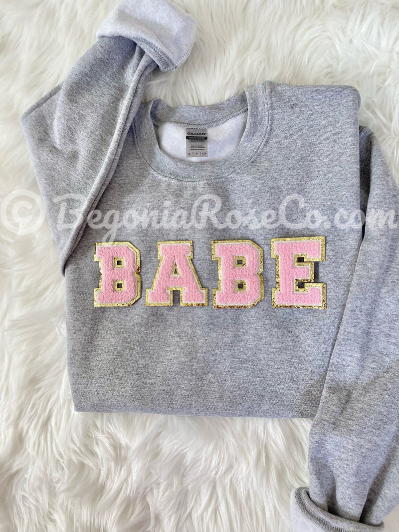Chenille BABE Patch Crewneck Sweatshirt