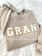GRAN NANA GIGI MIMI chenille patch sweatshirt 8cm patch size detail