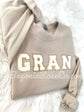 NANA sweatshirt gift for grandma - white Gildan crewneck with pink patches