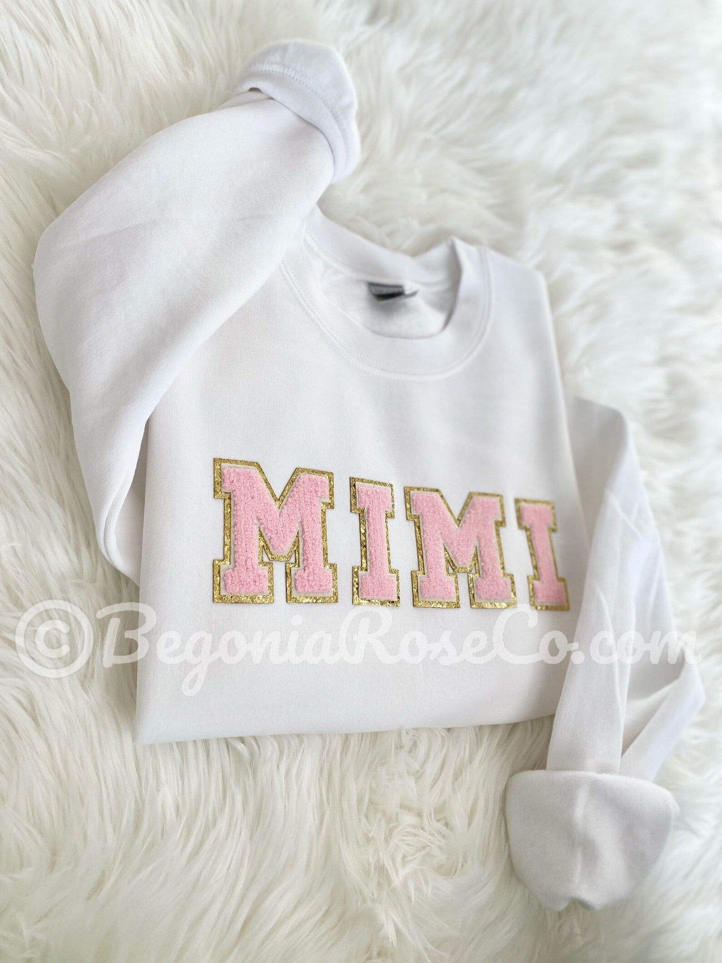 GRAN chenille patch crewneck sweatshirt white - grandma gift sweatshirt