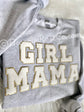 GIRL MAMA patch sweatshirt flat lay - baby shower or Mother's Day gift