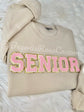 SENIOR sweatshirt black with pink patches - end of school year gift idea