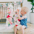 Custom floral letter blush flowers birthday photo prop