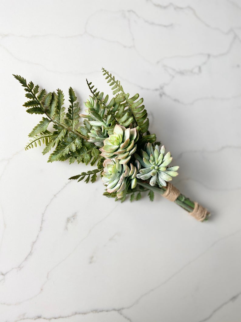 Artificial boho succulent centerpiece for baby shower and bridal shower decor