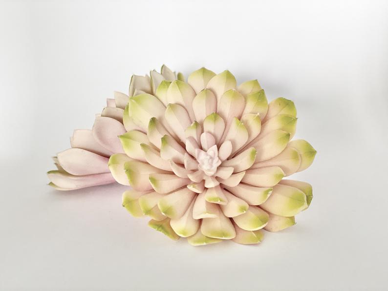 Large 6" Blush Pink and Green Succulent Artificial Succulent Wedding Succulent for Wedding Succulent Baby Shower Pink Succulent Decor Girl