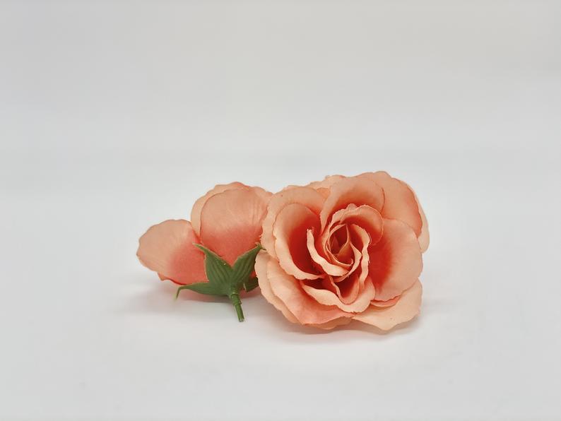 2" Burnt Orange Artificial Rose Rust Orange Rose Deep Orange Rose Boho Rose Orange Silk Flower Fall Silk Flower Fall Artificial Flower Crown