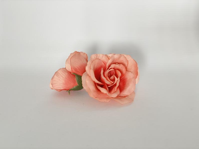 2" Burnt Orange Artificial Rose Rust Orange Rose Deep Orange Rose Boho Rose Orange Silk Flower Fall Silk Flower Fall Artificial Flower Crown