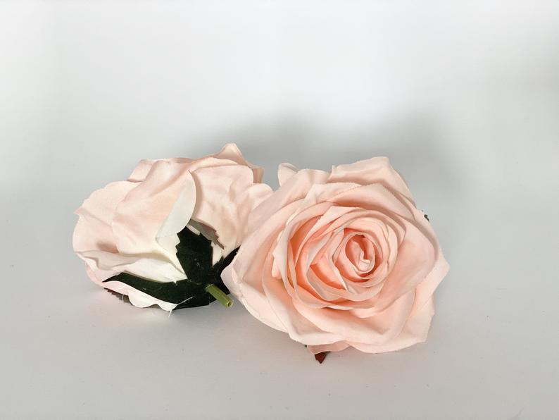 3.5" Peach Rose Peach Artificial Rose Light Peach Artificial Flower Wedding Dusty Peach Artificial Flower Peach Silk Flower Wedding Flower