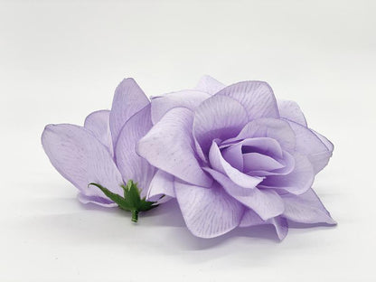 4.5" Artificial Lavender Flower Head Lavender Silk Flower Head Lavender Wedding Flower Lavender Cake Flower Light Purple Silk Flower Lilac