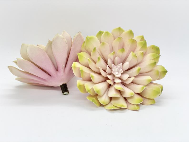 Large 6" Blush Pink and Green Succulent Artificial Succulent Wedding Succulent for Wedding Succulent Baby Shower Pink Succulent Decor Girl