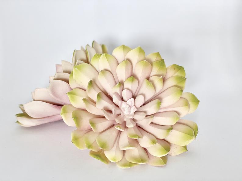 Large 6" Blush Pink and Green Succulent Artificial Succulent Wedding Succulent for Wedding Succulent Baby Shower Pink Succulent Decor Girl
