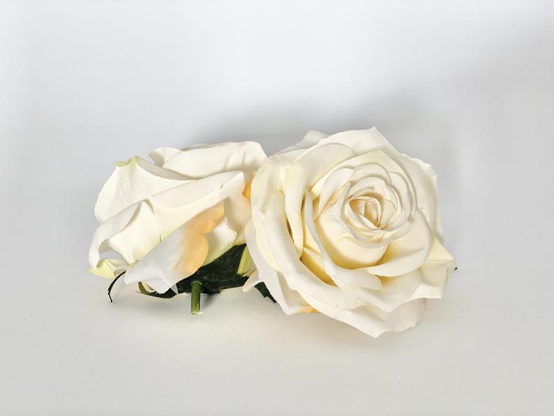 3.5" Artificial Light Yellow Rose Decor Silk Flower Rose Silk Flower Yellow Fake Yellow Rose Artificial Rose Head Yellow Wedding Flower