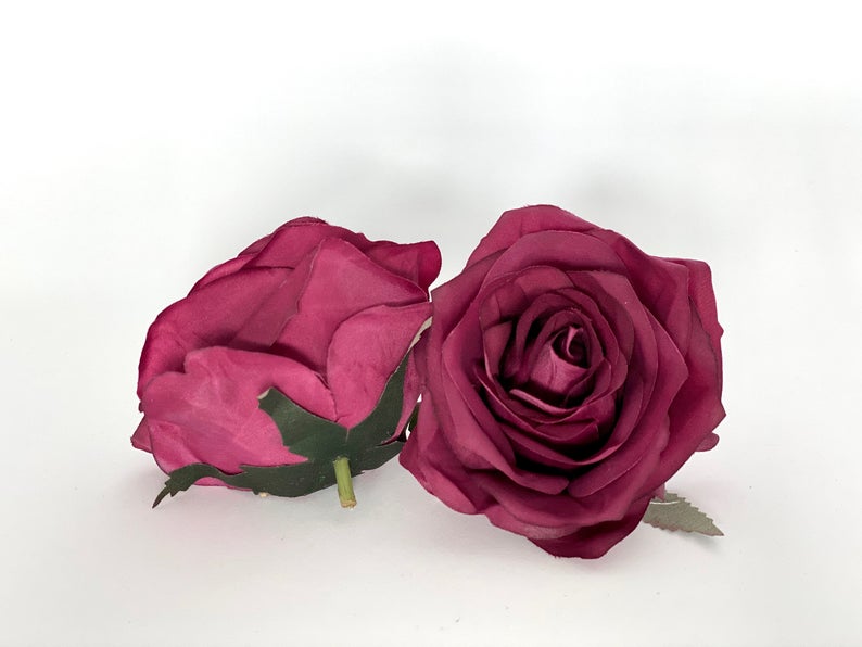 3.5" Burgundy Artificial Flower Burgundy Rose Burgundy Silk Flower Burgundy Wedding Flower Artificial Burgundy Flower Burgundy Floral Decor