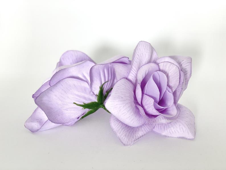 4.5" Artificial Lavender Flower Head Lavender Silk Flower Head Lavender Wedding Flower Lavender Cake Flower Light Purple Silk Flower Lilac
