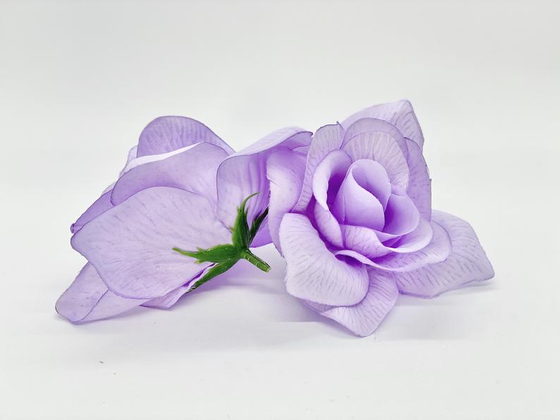 4.5" Artificial Lavender Flower Head Lavender Silk Flower Head Lavender Wedding Flower Lavender Cake Flower Light Purple Silk Flower Lilac