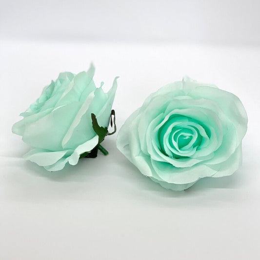 3" Artificial Aqua Mint Flower Aqua Artificial Rose Head Mint Artificial Flowers Turquoise Flower Crown Mint Wedding Decor Aqua Wedding