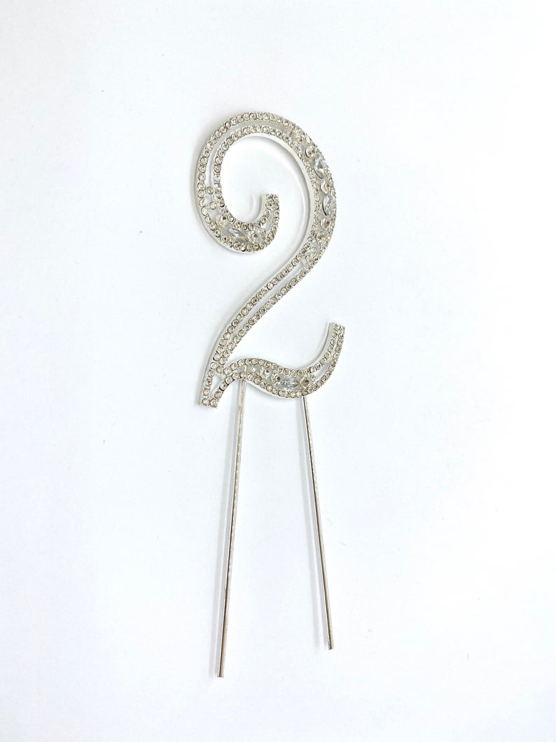 4" Rhinestone Number Cake Topper Rhinestone Cake Topper Rhinestone Birthday Number Cake Topper First Birthday Cake Number Second Birthday
