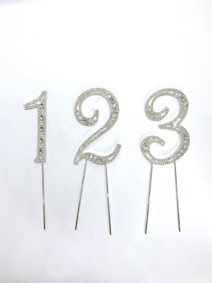 4" Rhinestone Number Cake Topper Rhinestone Cake Topper Rhinestone Birthday Number Cake Topper First Birthday Cake Number Second Birthday