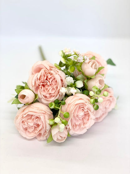 11" Blush Cabbage Rose Bouquet Wedding Peach Cabbage Roses Mini Wedding Bouquet Wedding Toss Bouquet Toss Wedding Cabbage Rose