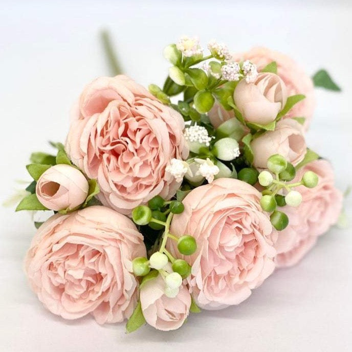 11" Blush Cabbage Rose Bouquet Wedding Peach Cabbage Roses Mini Wedding Bouquet Wedding Toss Bouquet Toss Wedding Cabbage Rose