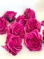 3.5" Artificial Fuchsia Flower Fuchsia Artificial Rose Head Fuchsia Artificial Flower Bright Pink Flower Crown Fuchsia Wedding Decor Fuchsia