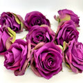Grape purple artificial rose head 3.5 inch silk flower for purple wedding decor