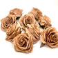 3.5in Toffee Brown Rose artificial faux flower head boho wedding decor