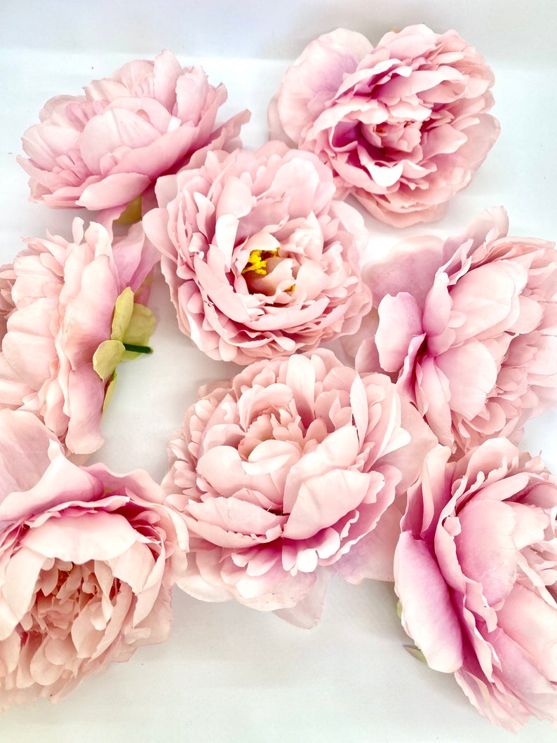 5" Light Pink Peony Two Tone Peony Wedding Flower Fluffy Peony Flower Artificial Peony Light Pink Wedding Flower Light Pink Peony Decor
