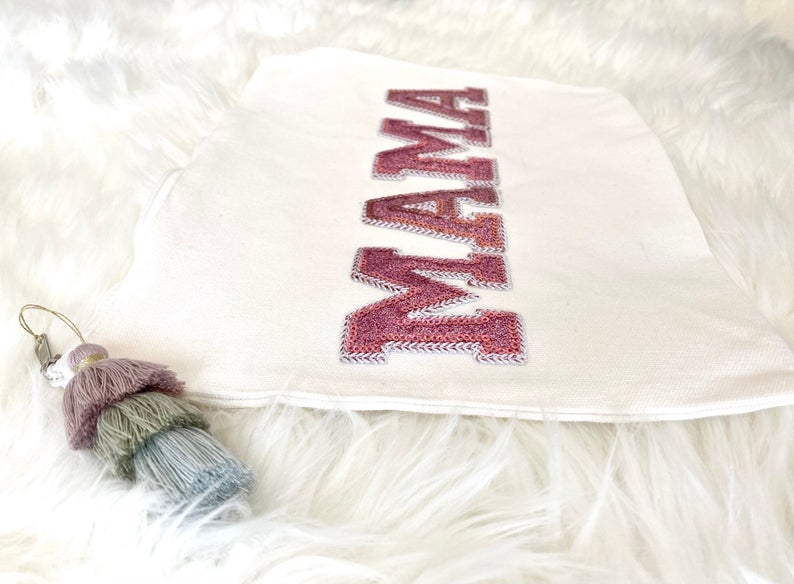 Large 9" x 11" MAMA Diaper Bag Organizer New Mom Gift Baby Shower Gift Girl Mom Life MAMA Life Large Zip Pouch Travel Bag Cosmetic Bag