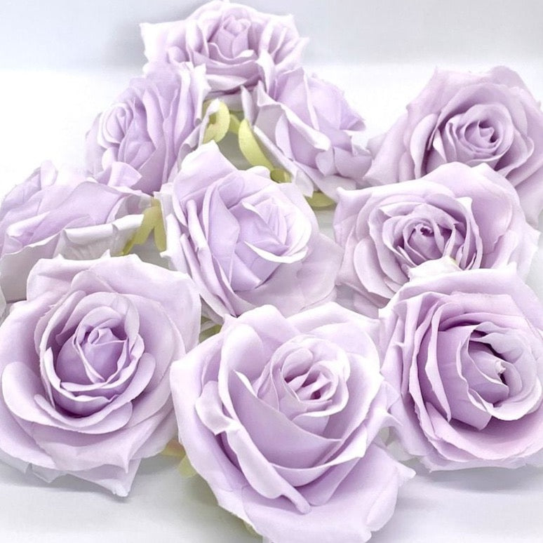 3.5" Lilac Rose Head Lilac Silk Flower Purple Flower Lavender Rose Artificial Flower Lilac Lavender Cake Flower Lilac Wedding Party Decor