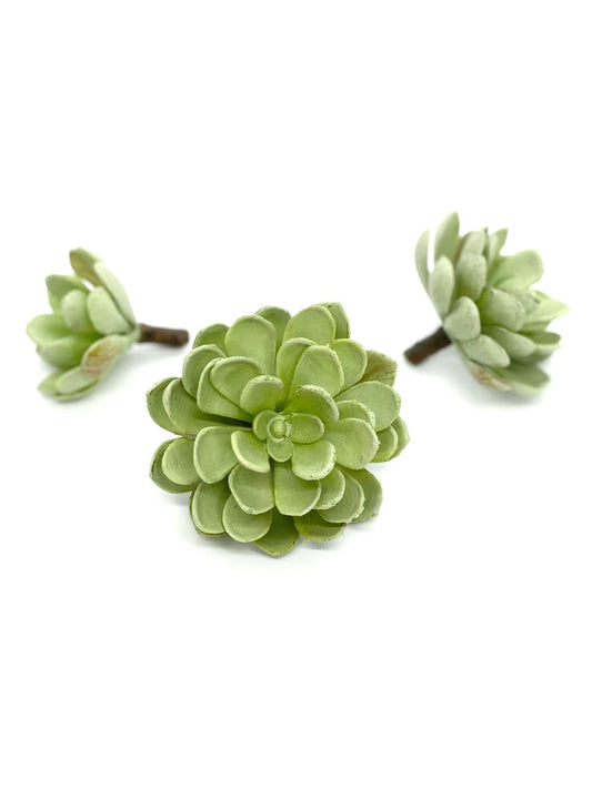 Mint sage green fake succulent plant top view for floral filler decor