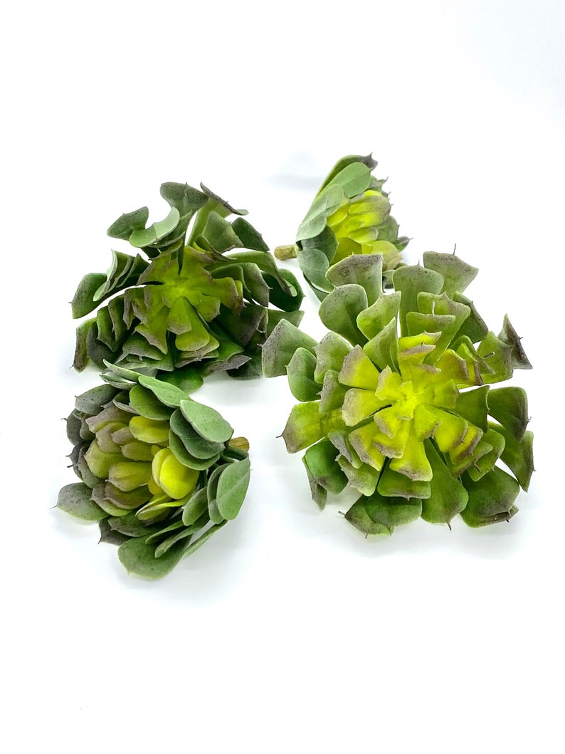 2.5", 3", 4", 4.25" Large Artificial Succulent Pick Large Succulent Terrarium Fake Succulent Planter Faux Succulent Wedding Succulent Decor