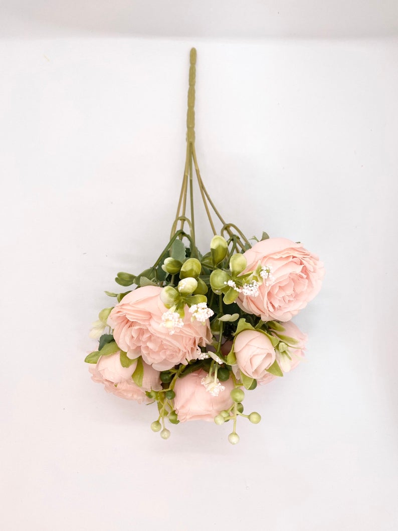 11" Blush Cabbage Rose Bouquet Wedding Peach Cabbage Roses Mini Wedding Bouquet Wedding Toss Bouquet Toss Wedding Cabbage Rose