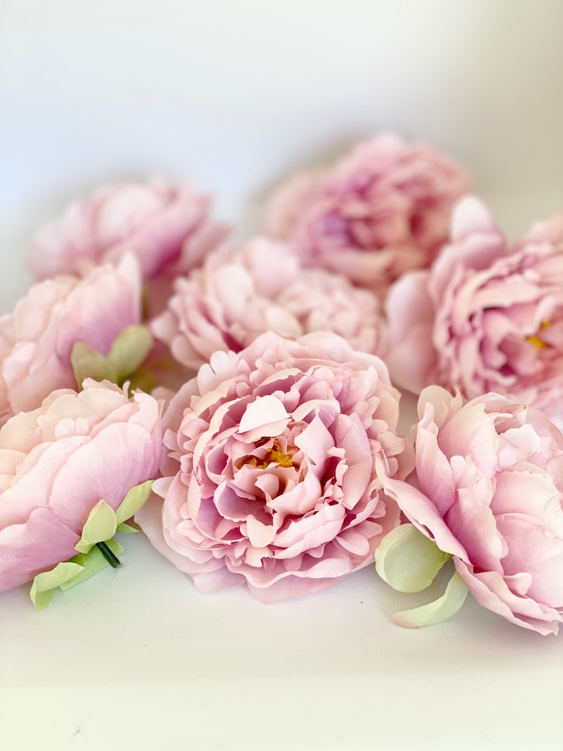 5" Light Pink Peony Two Tone Peony Wedding Flower Fluffy Peony Flower Artificial Peony Light Pink Wedding Flower Light Pink Peony Decor