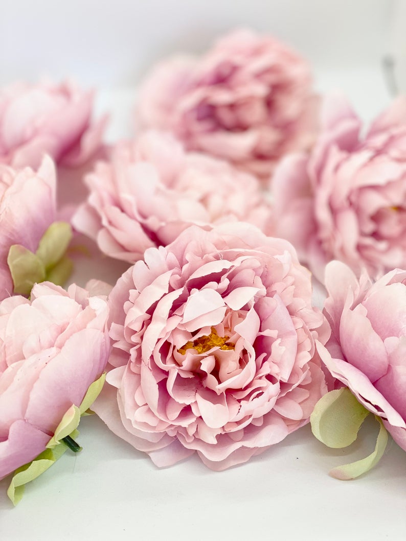 5" Light Pink Peony Two Tone Peony Wedding Flower Fluffy Peony Flower Artificial Peony Light Pink Wedding Flower Light Pink Peony Decor
