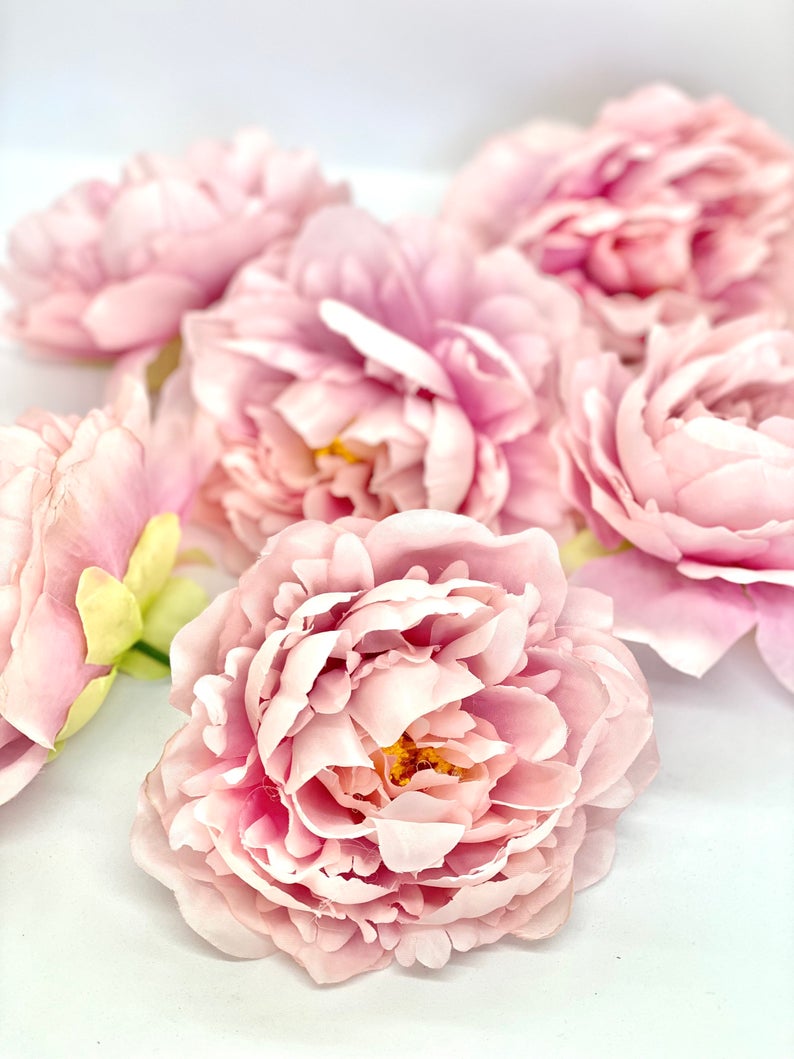 5" Light Pink Peony Two Tone Peony Wedding Flower Fluffy Peony Flower Artificial Peony Light Pink Wedding Flower Light Pink Peony Decor