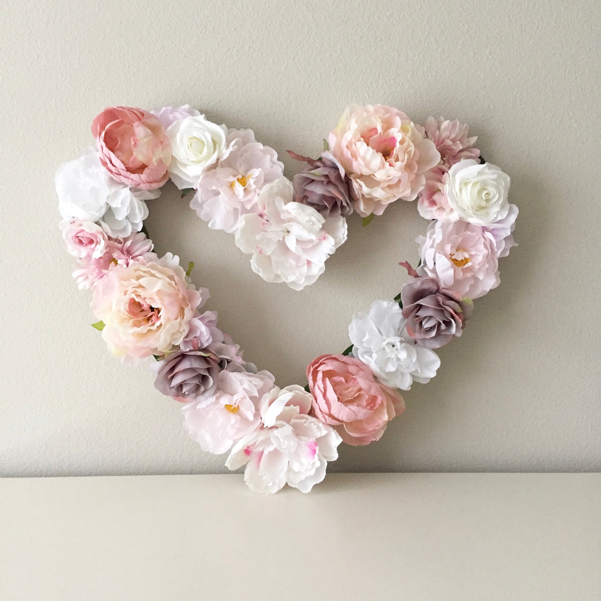 floral wall decor nursery heart shape