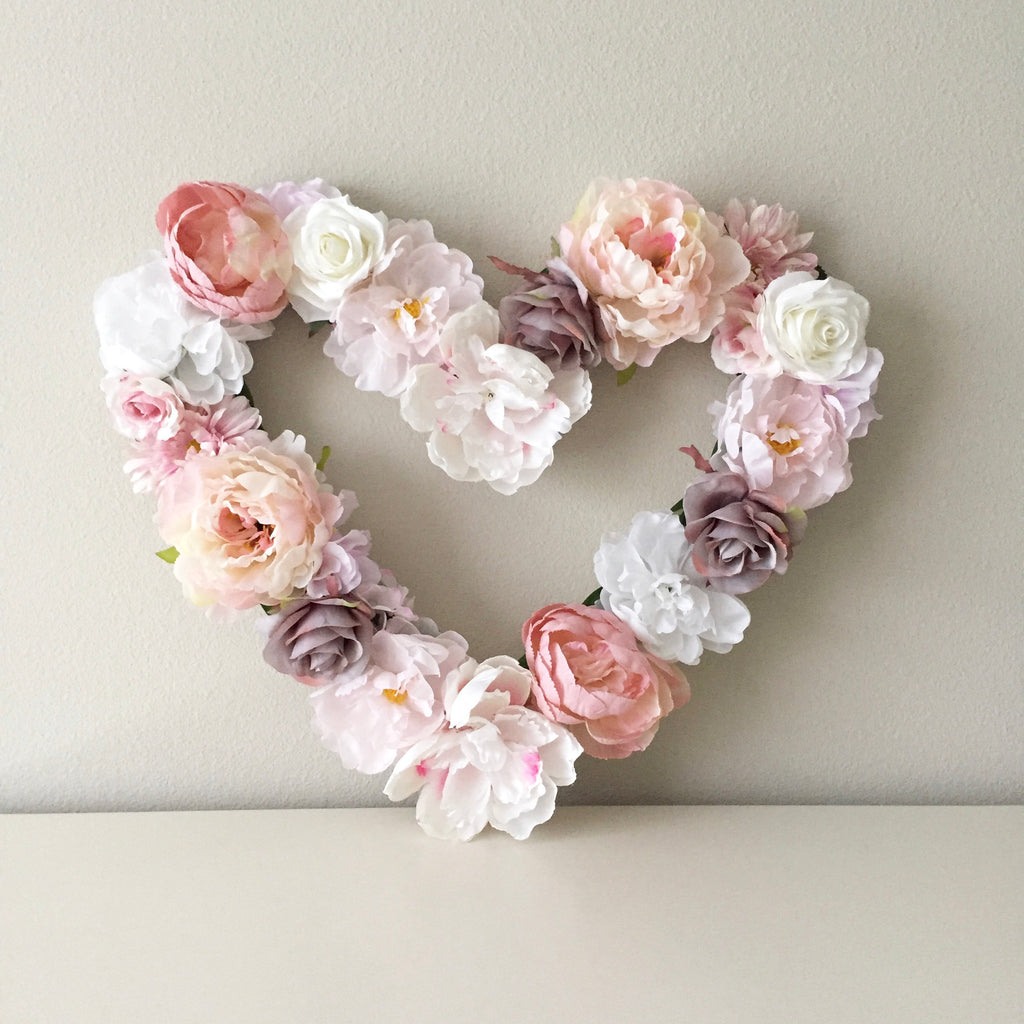 floral wall decor nursery heart shape