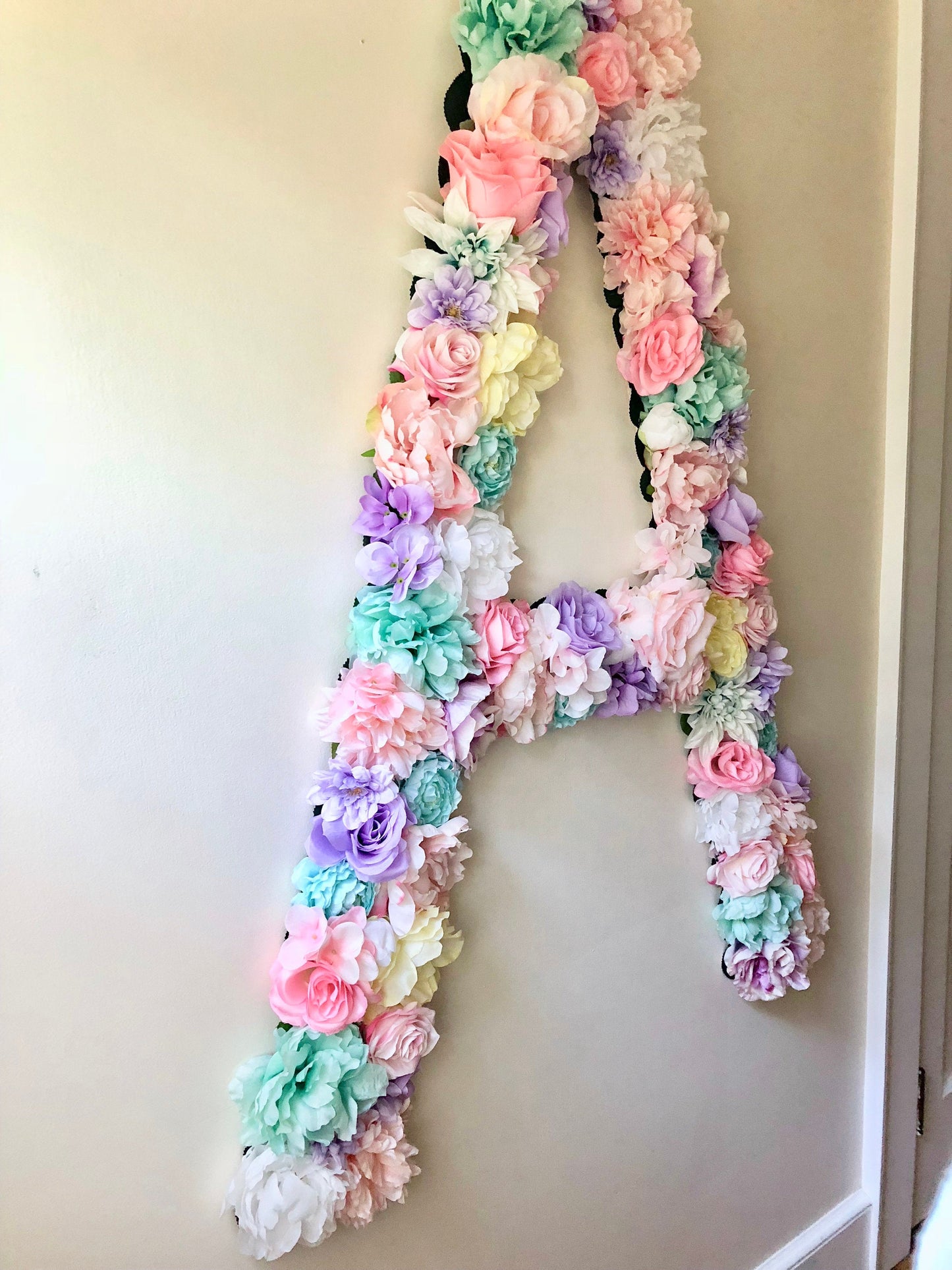 Floral Initial Sign Baby Room & Home Decor