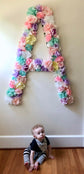 Extra tall floral letter initial for home and nursery decor