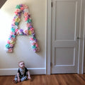 Extra large floral initial sign for nursery and home decor