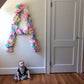 Extra large floral initial sign for nursery and home decor