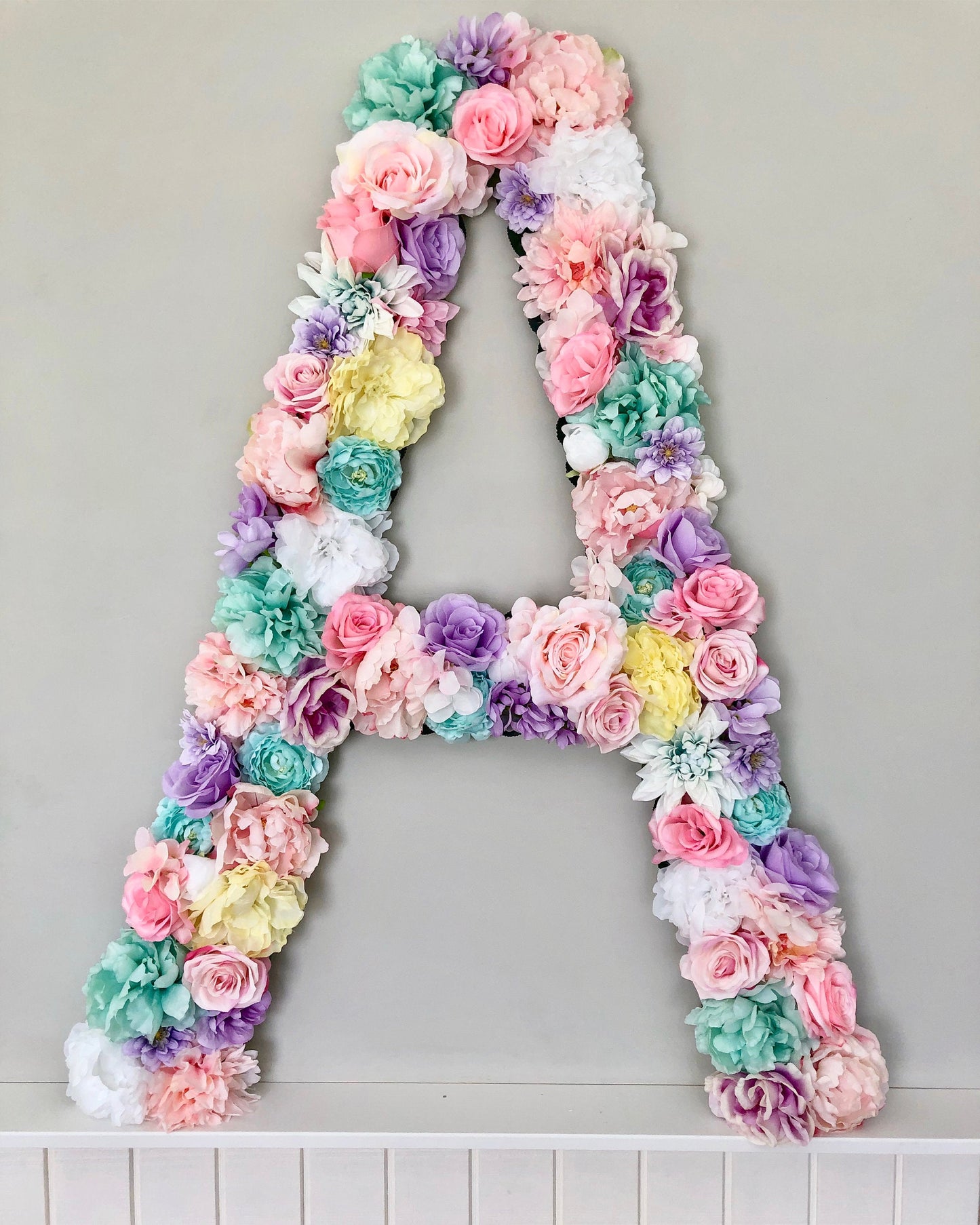 Floral Initial Sign Baby Room & Home Decor