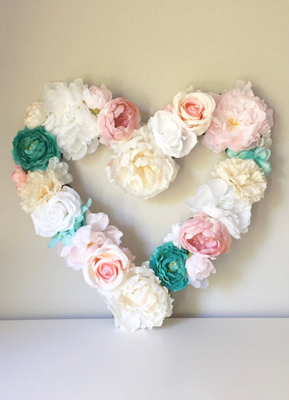 floral heart wedding heart flower heart decor