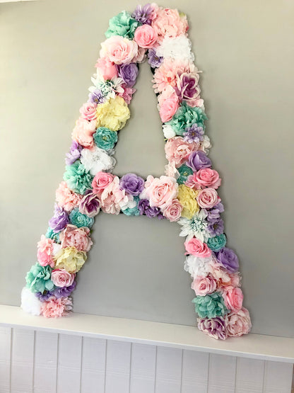 extra large flower letter personalized